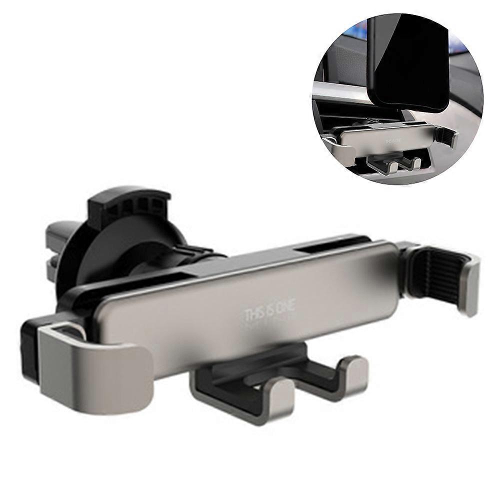 グラビティカーブラケット、4-6.5インチデバイス用のユニバーサルカーベント電話マウント、滑り止めシリコン付きワンステップオートロック、柔軟性の高い球形