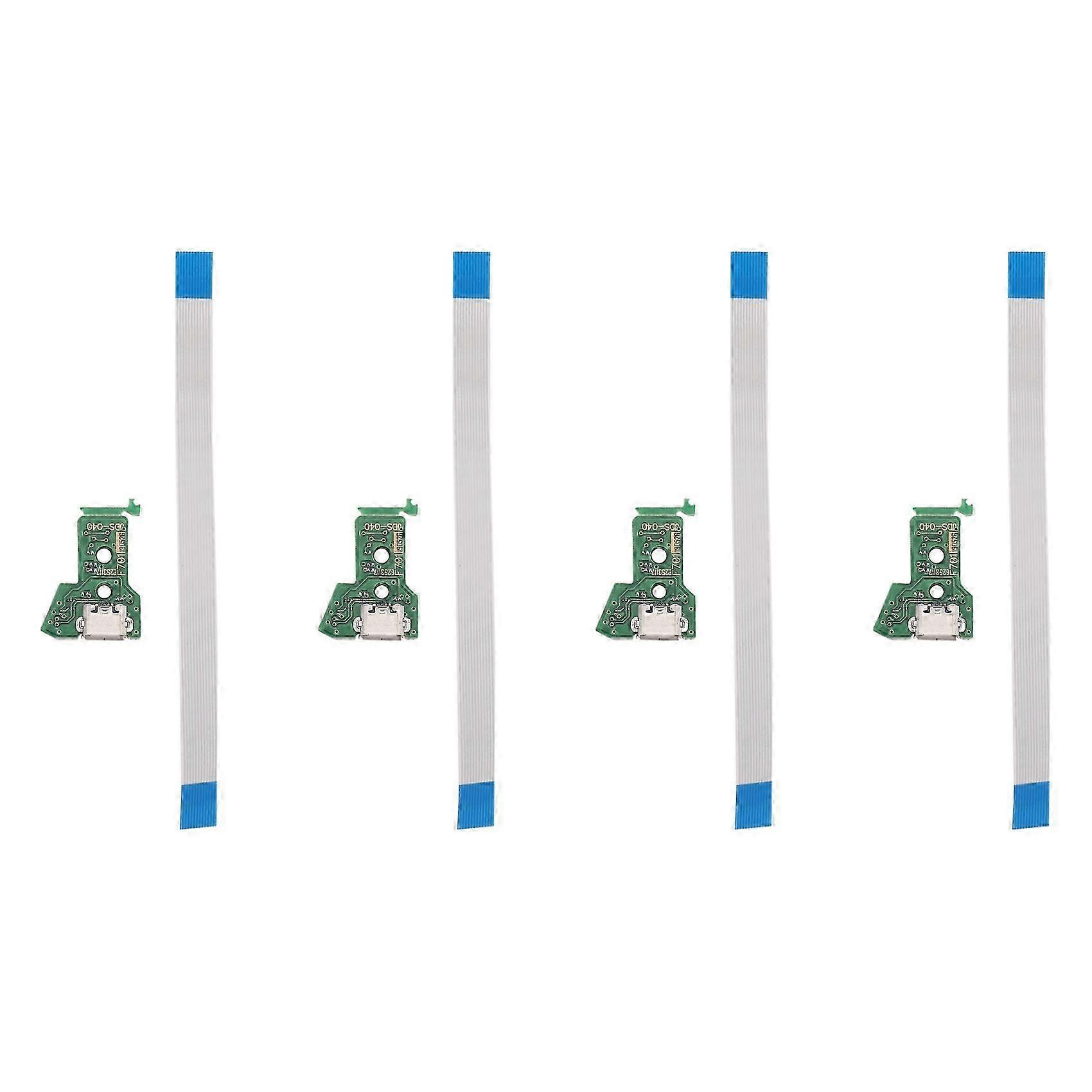 4X for PS4 Controller -USB Charging Socket Circuit Board -040 12-Pin Cable Port