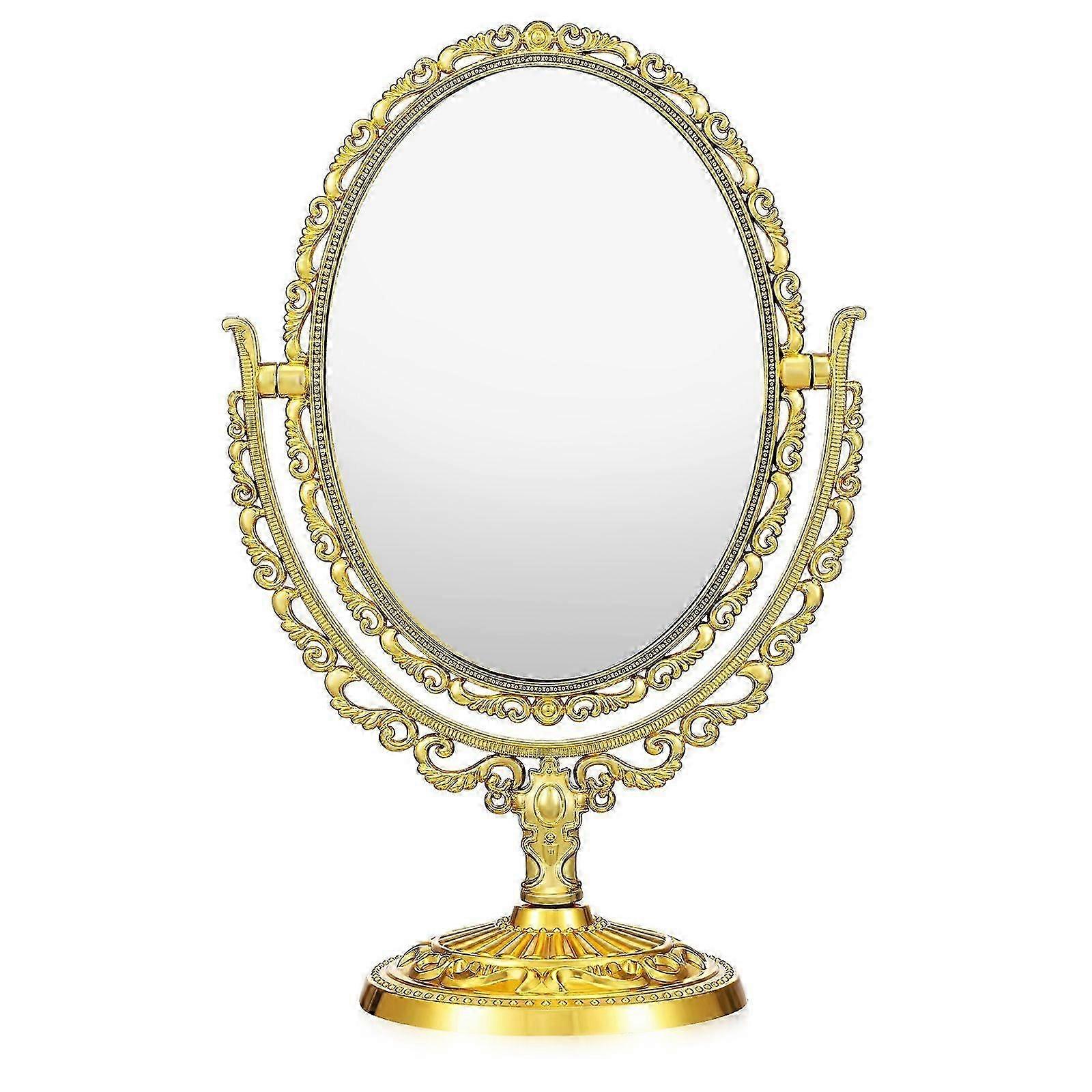 Makeup Mirror Desktop Mirror Vintage Style Makeup Mirror Double Sided Vanity Mirror