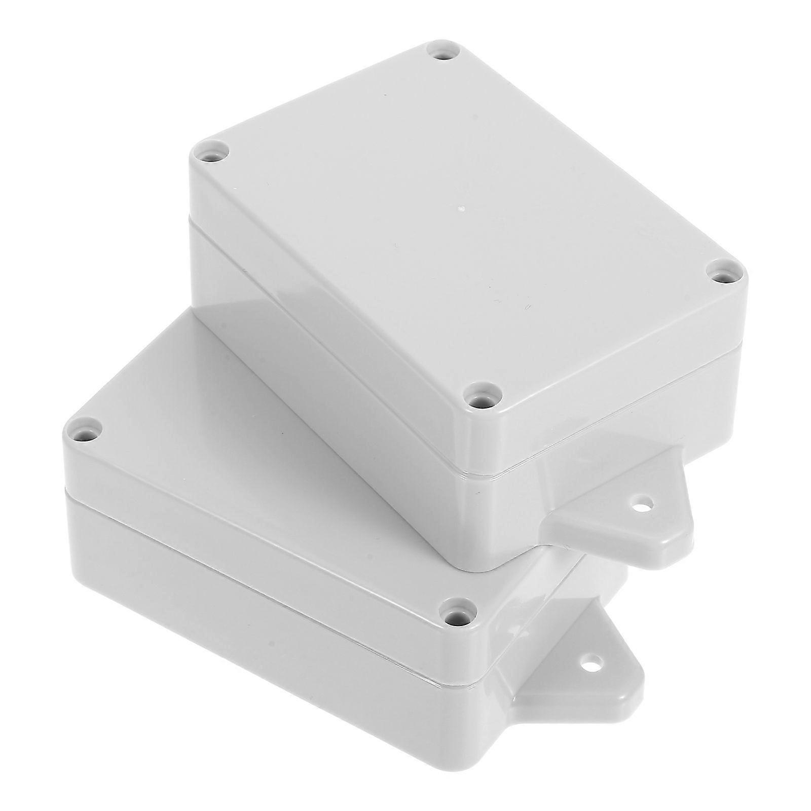 2pcs Outdoor Waterproof Electrical Box Junction Box Weatherproof Plastic Enclosure Switch Router Project Box Electronics DIY Enclosure