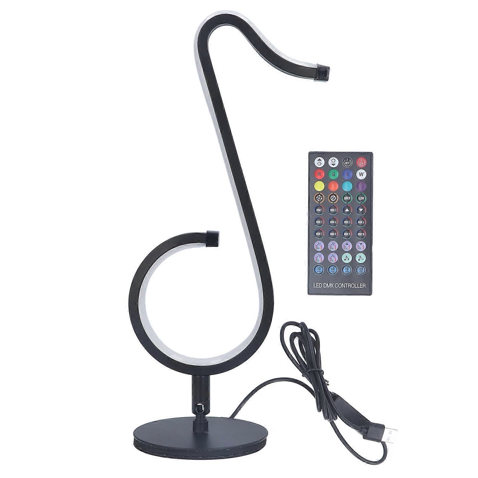 RGB Music Lamp - Musical Note Shaped Bedside Table Lamp for Bedroom, Romantic Atmosphere, Color-Changing, USB Powered