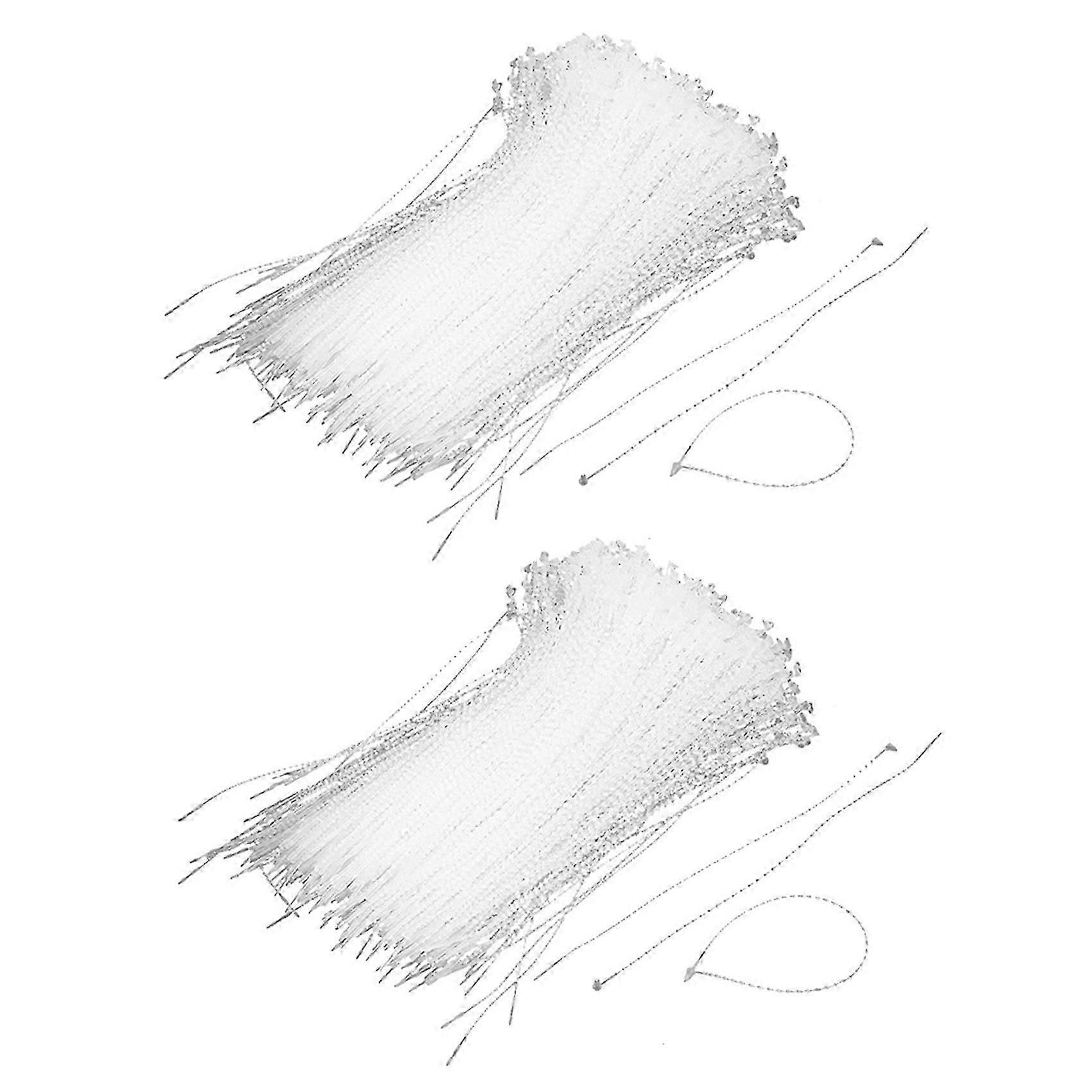 Plastic Packing Fasten String Cable Cord Loop Tie 18cm 2000Pcs Transparent Color