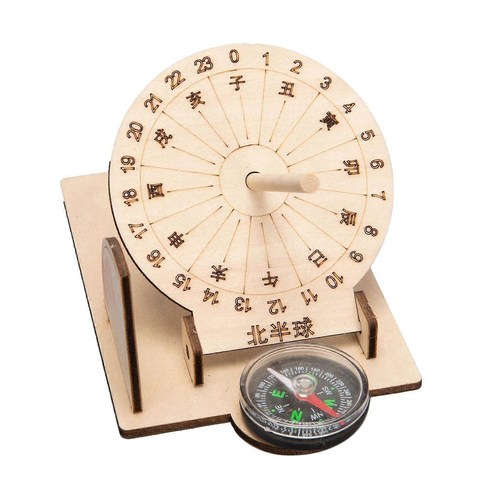 Equatorial Sundial Clock Assemblable Ornament for Activity Unisex Children