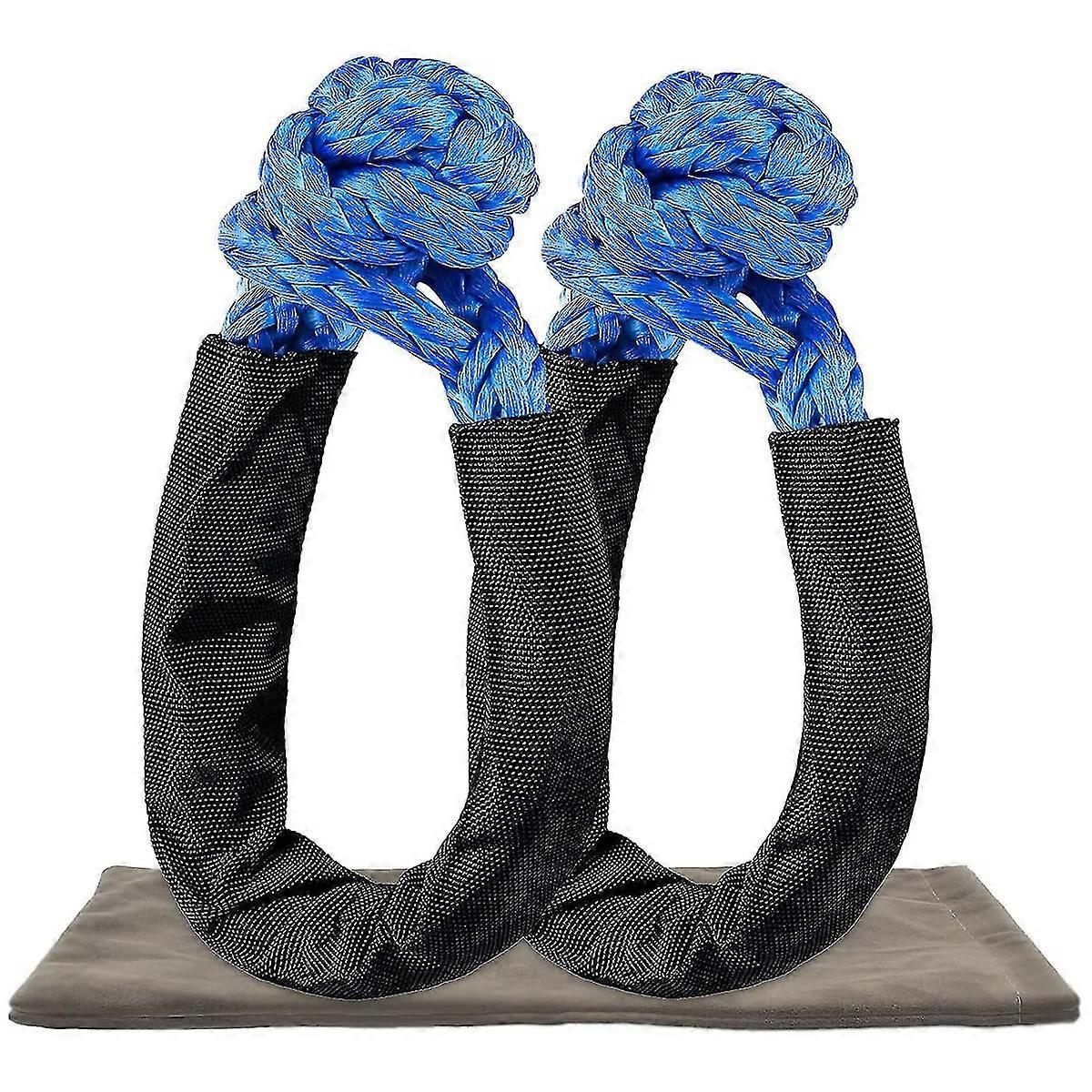 Synthetic Soft Shackle, Max Strength Tow Vehicle Rescue Tool for Off Road Recovery, Ultra High Molecular Weight Polyethylene Self-tightening Ring for