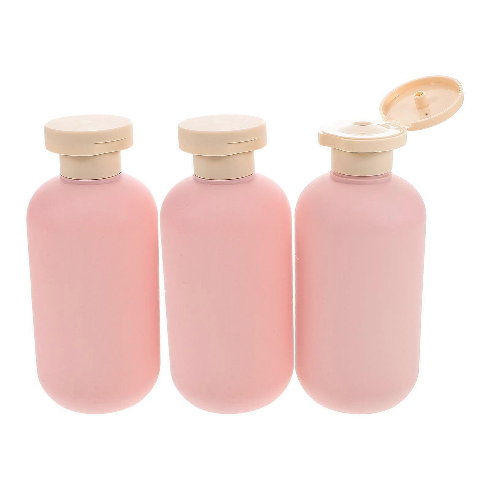 3pcs Travel Size Shampoo And Conditioner Bottles Pink Lotion Containers Refillable Dispensers Squeeze Bottles For Shampoo