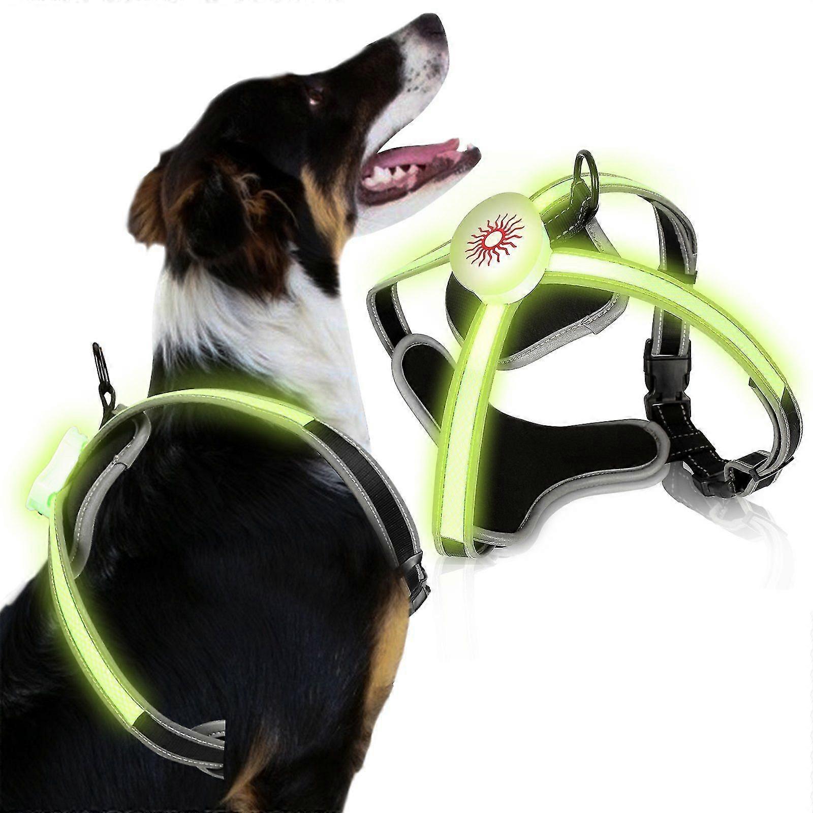 Dog Harness LED Dog Harness Adjustable Puppy Harness Breathable Dog Chest Harness M