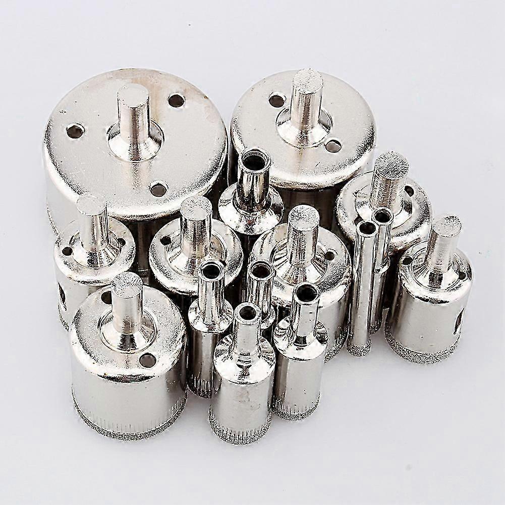 15 Pack 6-50mm Diamond Coated Hole Saw Drill Bits Hole Saw Glass