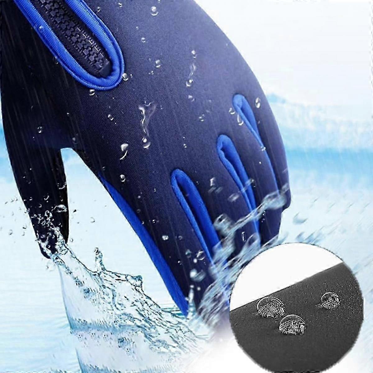 Luvas térmicas do congelador, luvas quentes de inverno com revestimento resistente à água e função touchscreen, ideal para trabalho ao ar livre, corrida e ciclismo