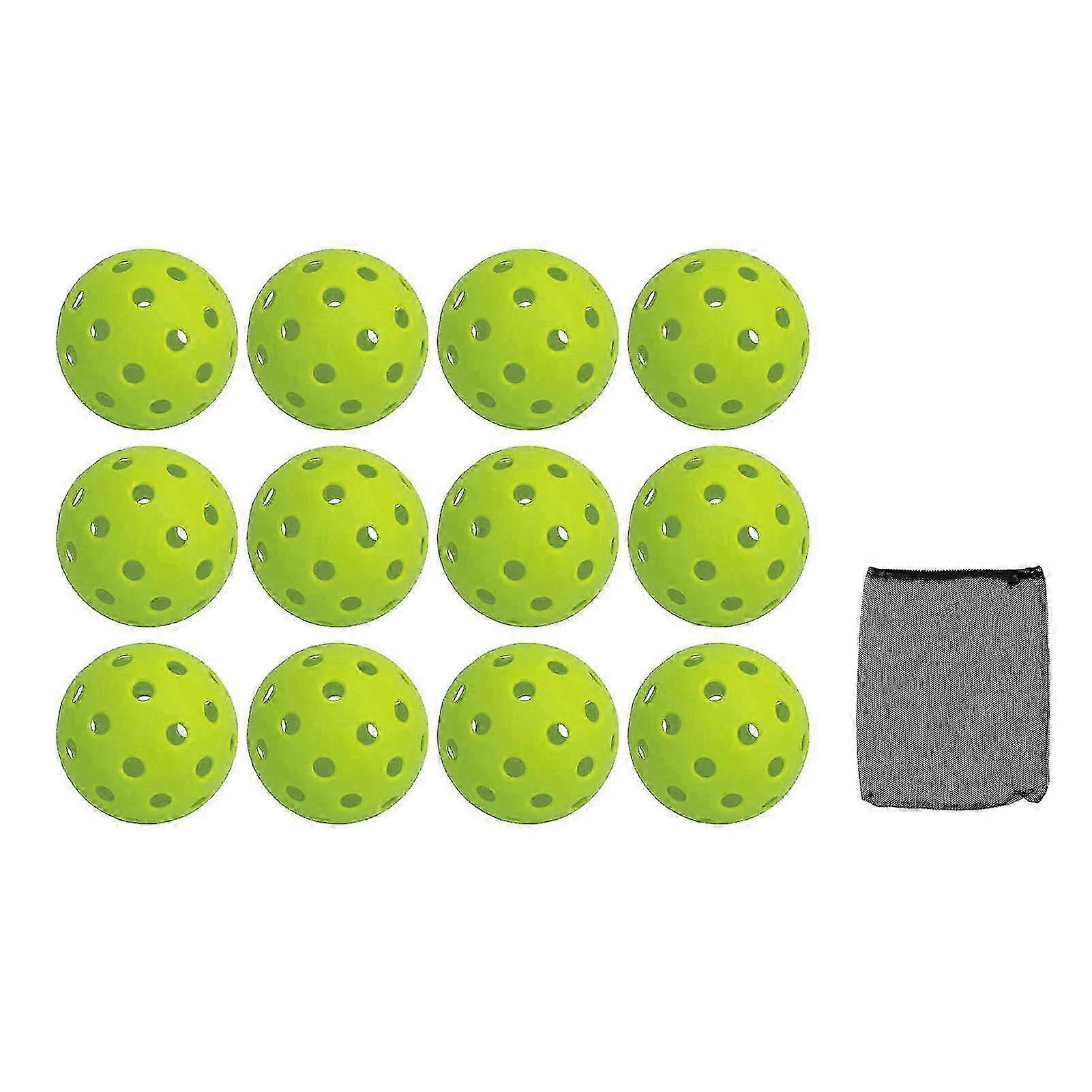 12pcs 74mm 40 τρύπες Pickleballs pe πλαστικές υψηλής ελαστικότητας Pickleball υπαίθριες μπάλες τρυπών-αριστεία