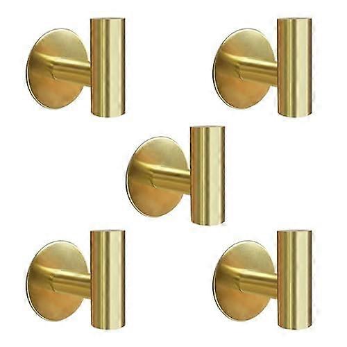5 Brushed Gold Towel Hooks for the Bathroom