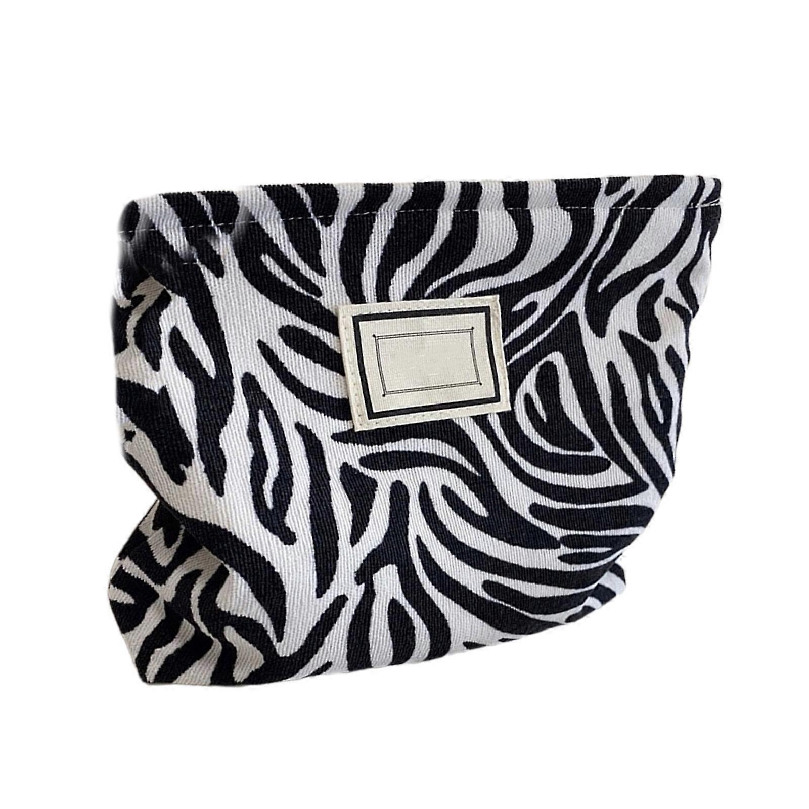 Handheld Makeup Bag Toiletry Pouch Cosmetic Travel Organizer Container Practical Bride Storage Bag for Daily Use zebra print