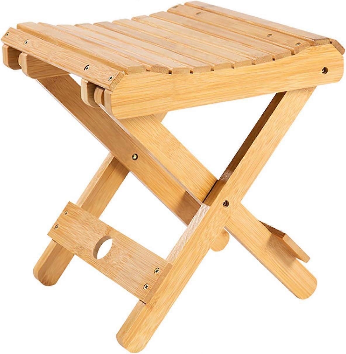 Bamboo Stool, Ergonomic, Space-Saving, Foldable