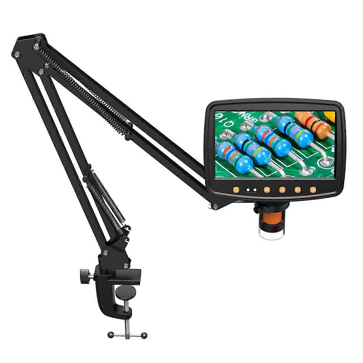 RIEVBCAU Flexible Microscope Arm Stand,Adjustable Metal Bracket Coin Microscope Mount Compatible wi