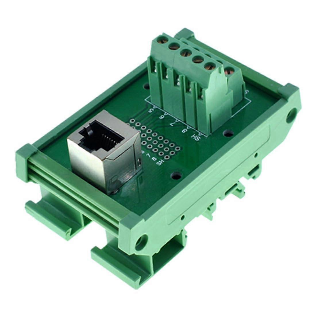 RJ45 8P8C C45 DIN Rail Mount Ethernet Connector Distribution Breakout Board Vertical Jack Terminal Block Connector