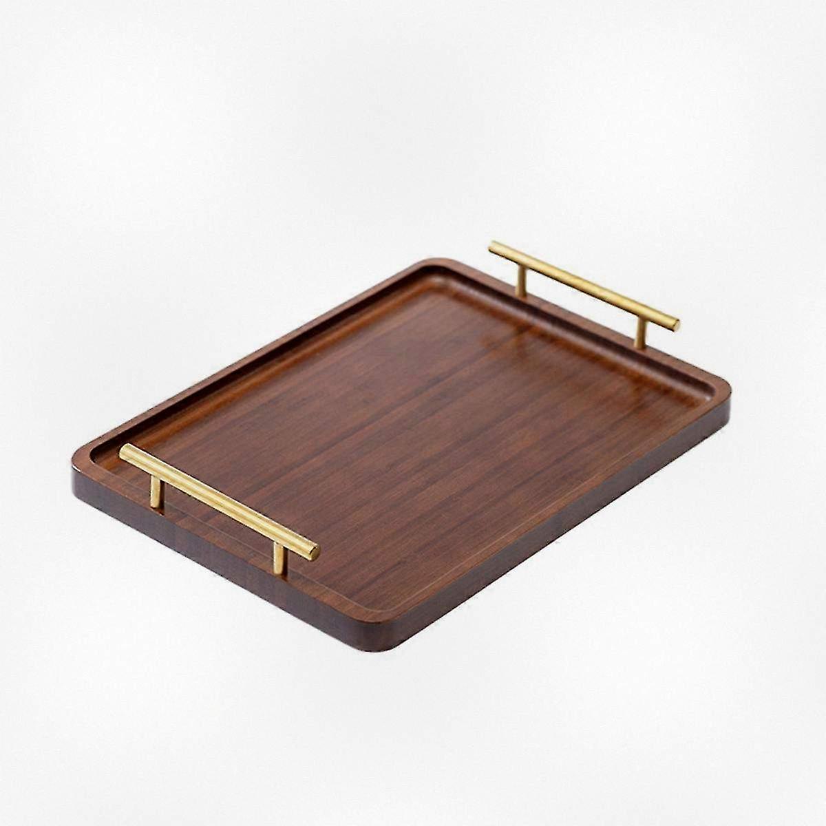 Solid Wood Tea Tray with Handle for Home Storage