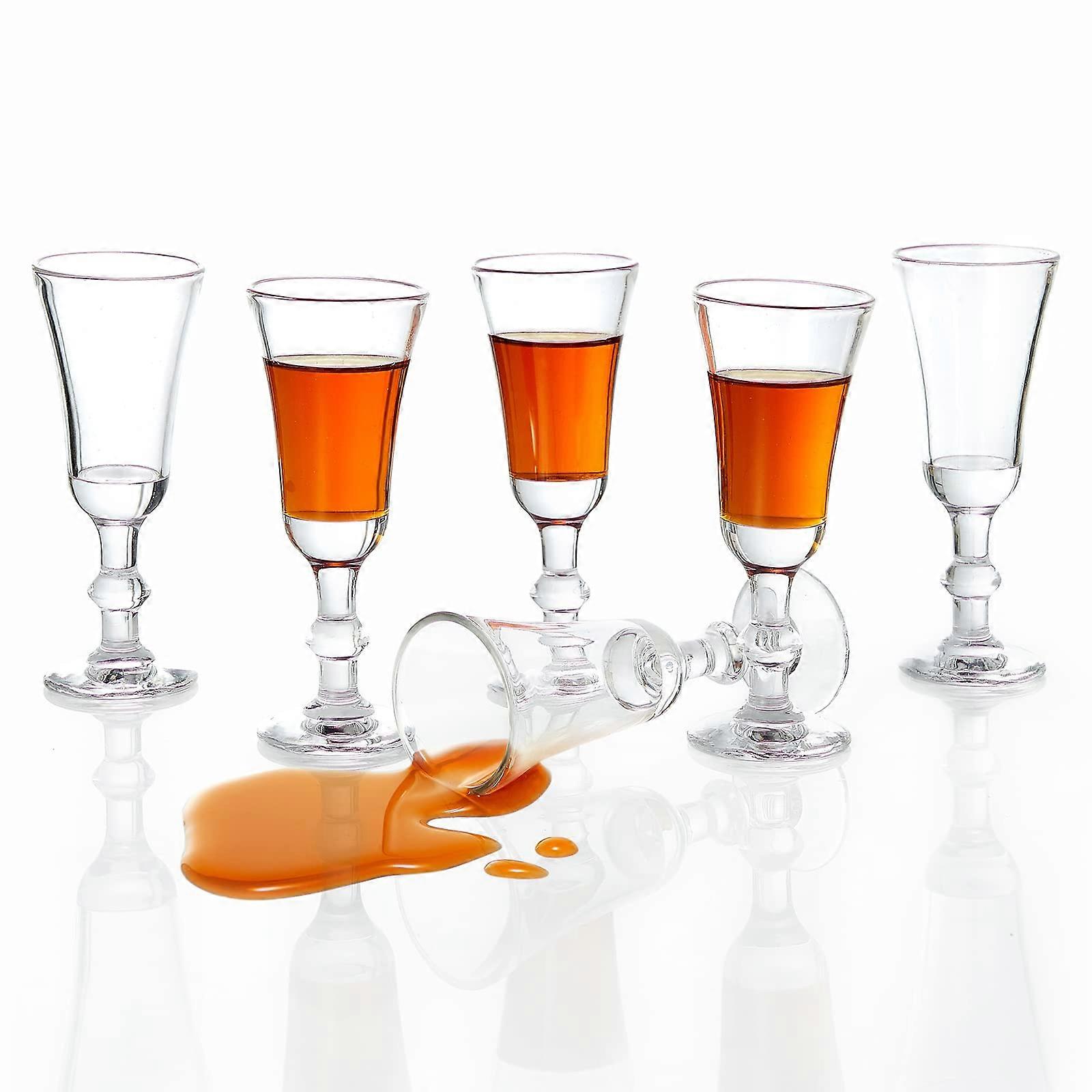 6 Set Cordial Shot Glasses with Stem for Drinking and Serving 1.0 oz