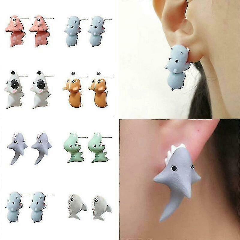 3D Animal Earrings Set Fox Cat