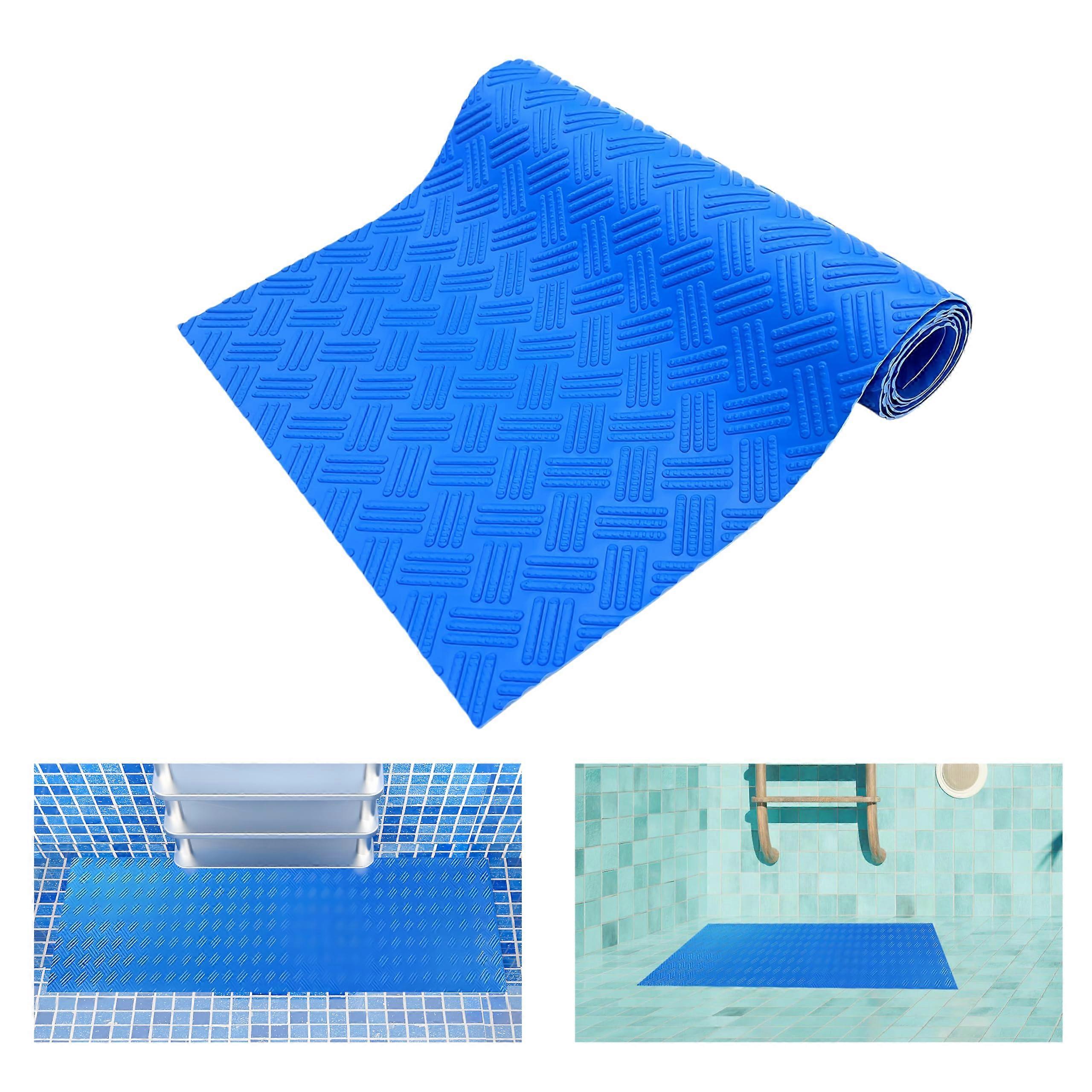 Swimming Pool Ladder Matte with Protective Slide and Tissue Step Pad, 36 Inch x 9 Inch Above Ground Pool Stairs