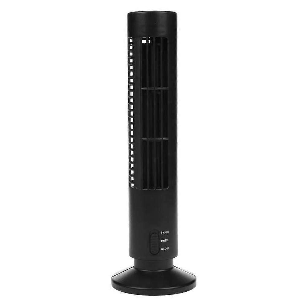 Air Cooler Vertical Bladeless Fan USB Desktop Air Conditioner Fan Mini Cooling Tower Fan for Home Office (Black)
