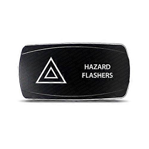 Rocker Switch Hazard Flashers Symbol - Horizontal White LED Light Switch for Off-Road Vehicles