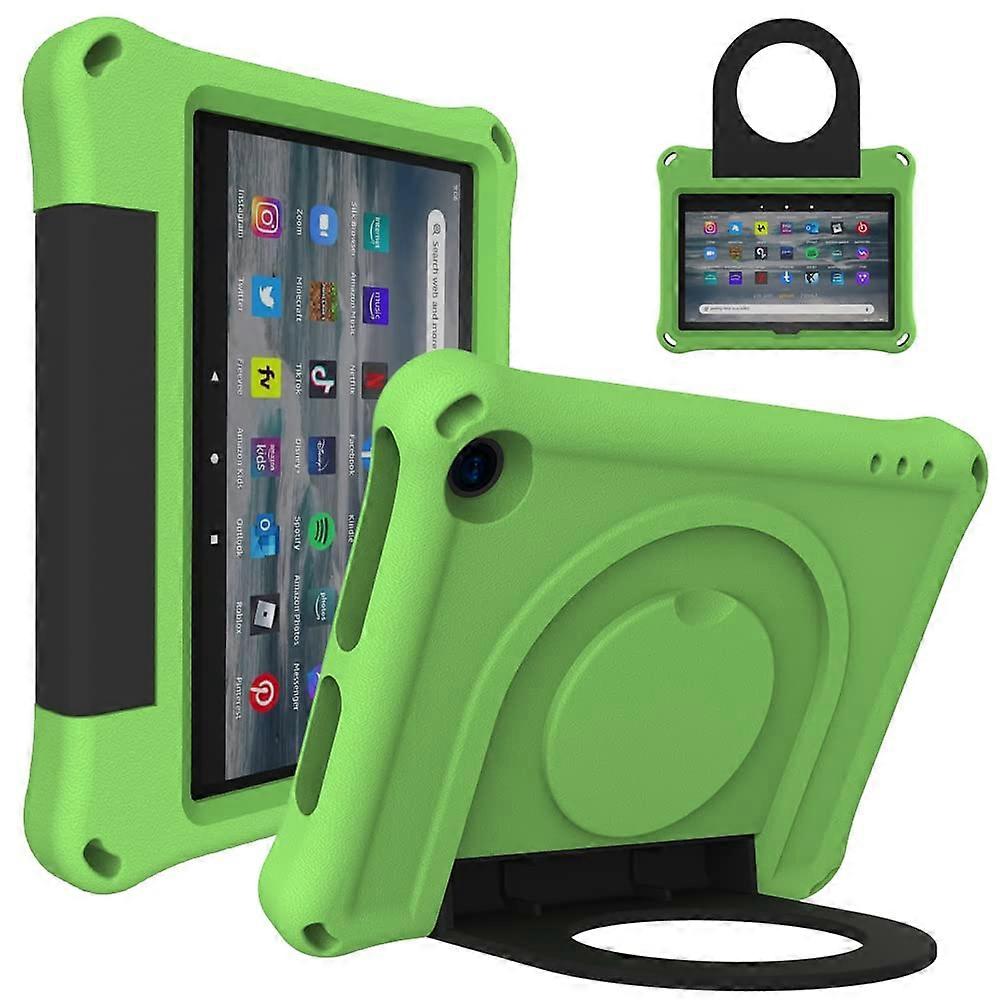 Fire7 Tablet Cover Fire 7 2022 12th Generation Case For Kids EVA Shockproof Stand Handle Green