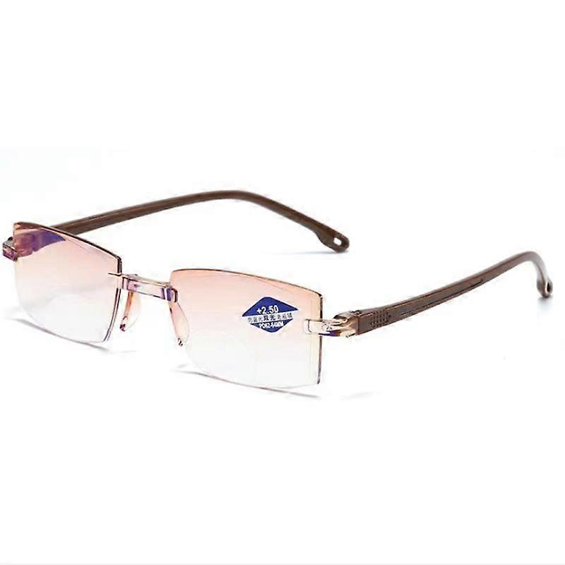 Lunettes de lecture anti-lumière bleue intelligentes pour personnes âgées Lunettes de lecture anti-rayonnement à la mode Lunettes sans cadre à usage lointain et à double usage