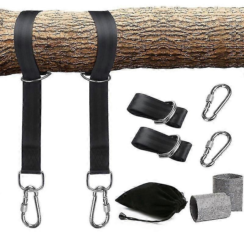 Tree Swing Straps Hanging Kit With Two Zinc Alloy Carabiners For House Garden
