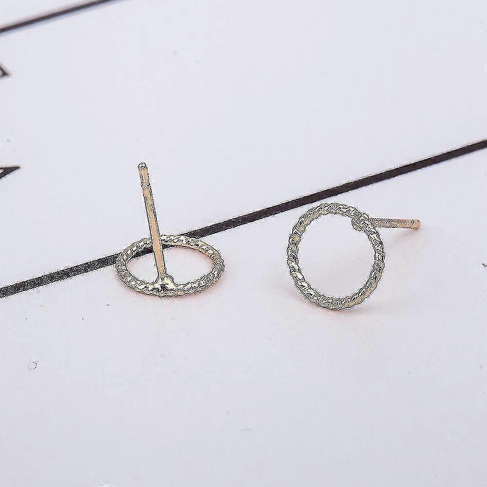Simple Fashion Twist Circle Earrings Geometric Circle Earring Stud