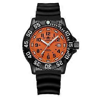 addies dykke menn mote casual ur kalendervisning 50m vanntett rør lysende klokke oransje urskive roterende bezel kvartsur