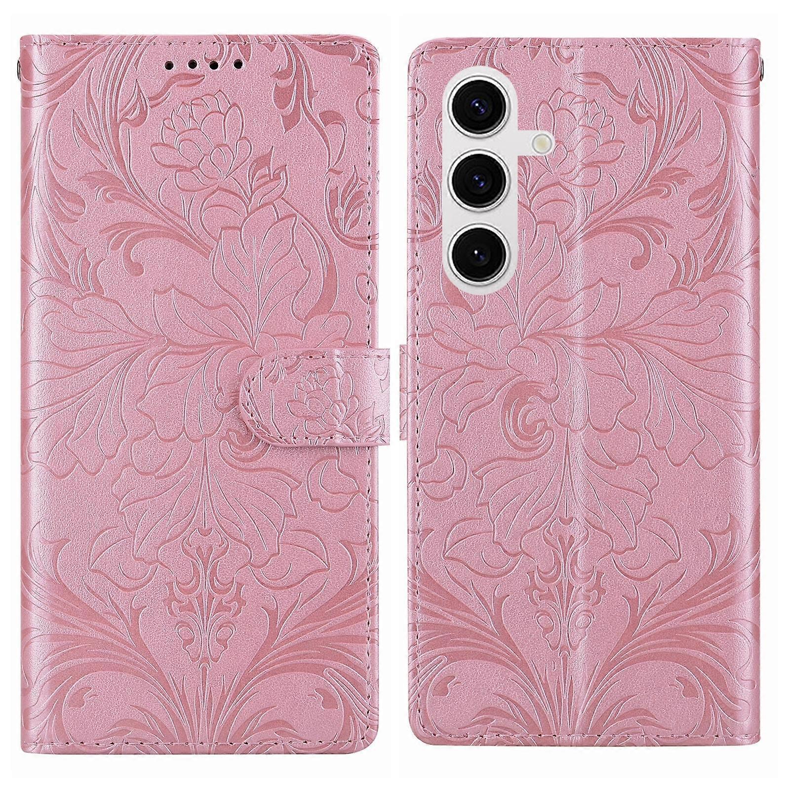 Embossed Floral Pattern Leather Phone Case
