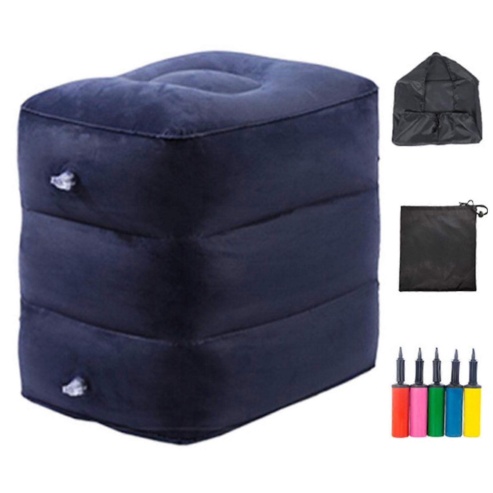 Inflatable Airplane Foot Rest Height Adjustable Wear Resistant Super Soft Travel Foot Rest Airplane Chair Extender Jikaix x