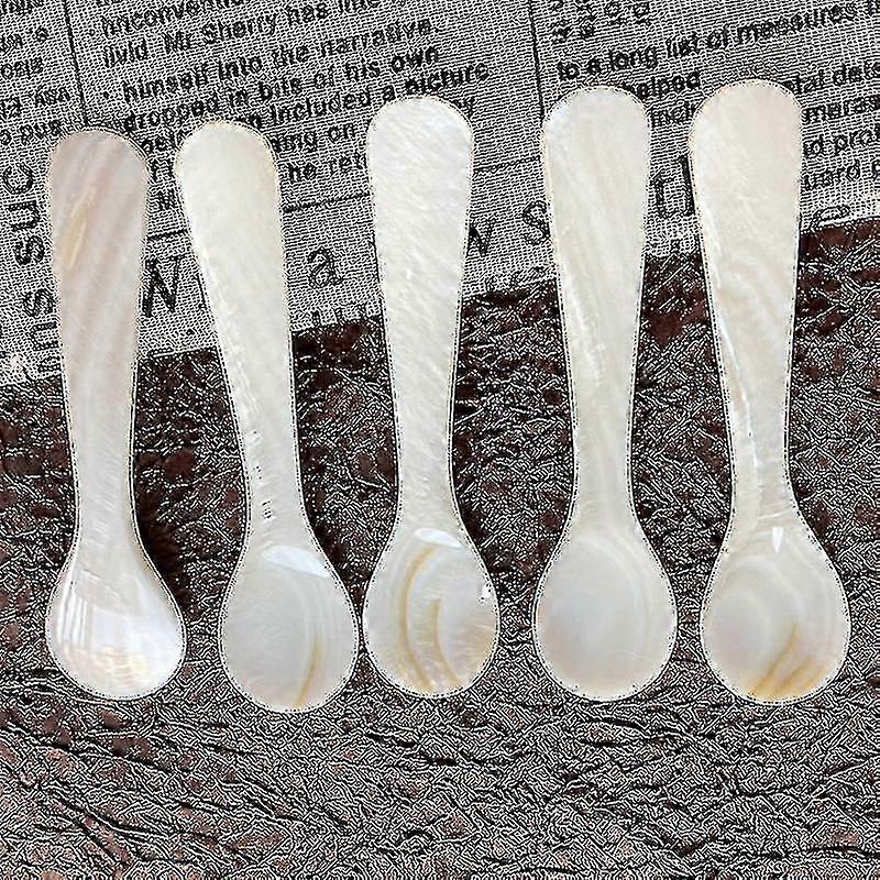Of Pearl Caviar Spoons W Round Handle Set Of Caviar Spoons Shell Spoon Mother For Caviar, Egg, Ice Cream, Coffee, Restaurant Serving (2 Pieces,3.54 In