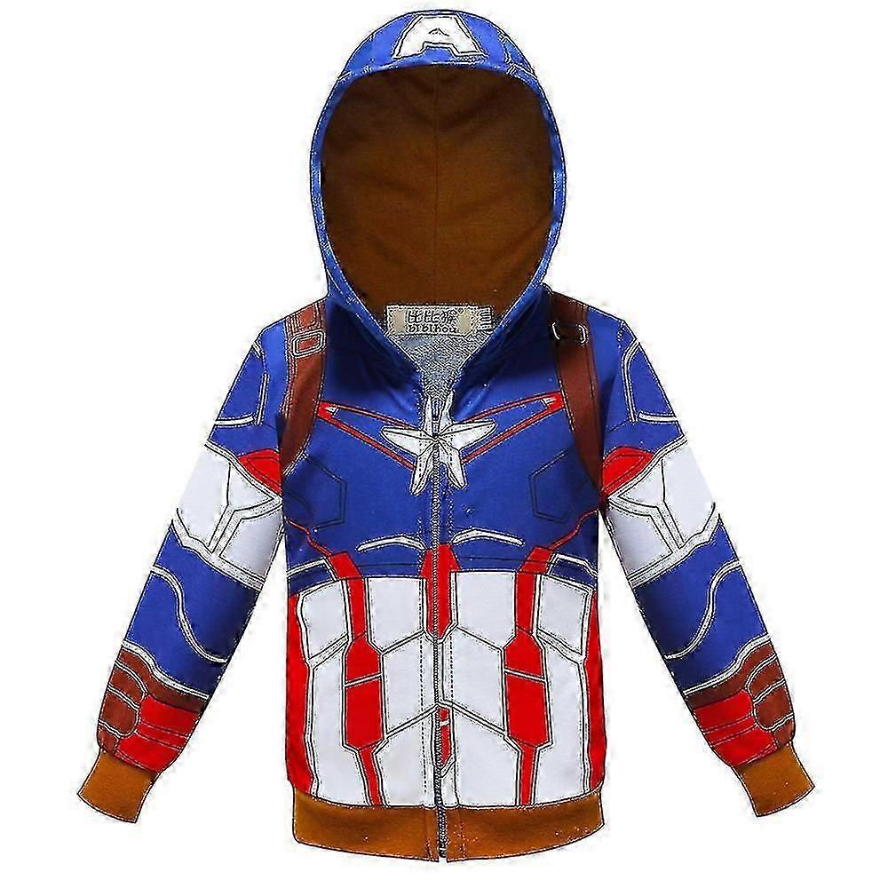 Boys' Spider-man Hooded Jacket 3~8 Years Old Children's Zip-up Hoodie
