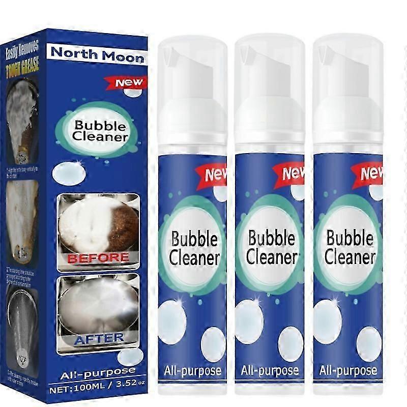 3Pcs Powerful Cleaning Bubble Spray for Kitchen Grease Dirt Removal 100ml