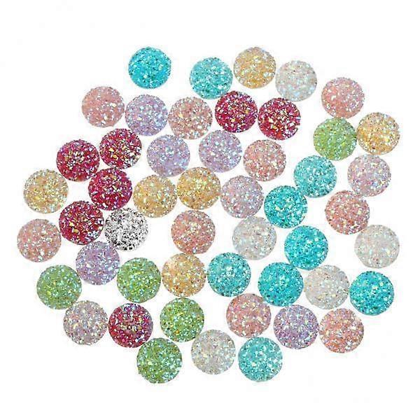 5x 50x Mixed Resin Rhinestone Round Flatback Embellishments for Scrapbooking