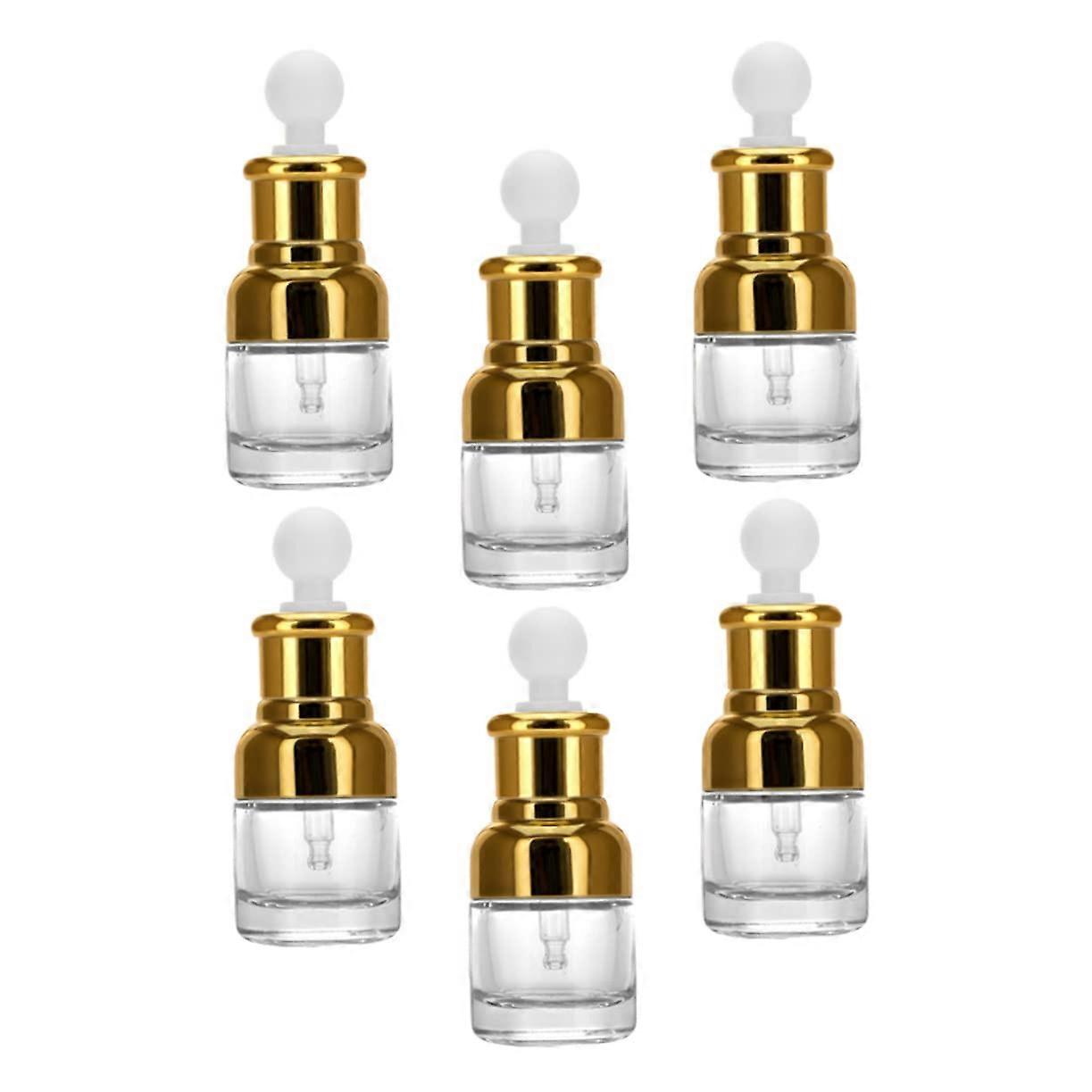 6Pcs Dropper Bottles Refillable Glass Essential Oil Dispenser Compact Container for Perfumes Aromatherapy and Travel Use