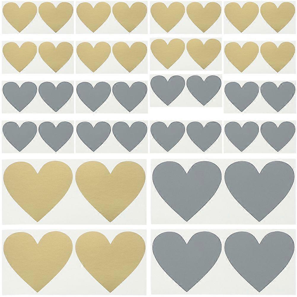 40 قطع خدش قبالة ملصقات عيد الحب القلب تسميات قشر وعصا تسميات DIY