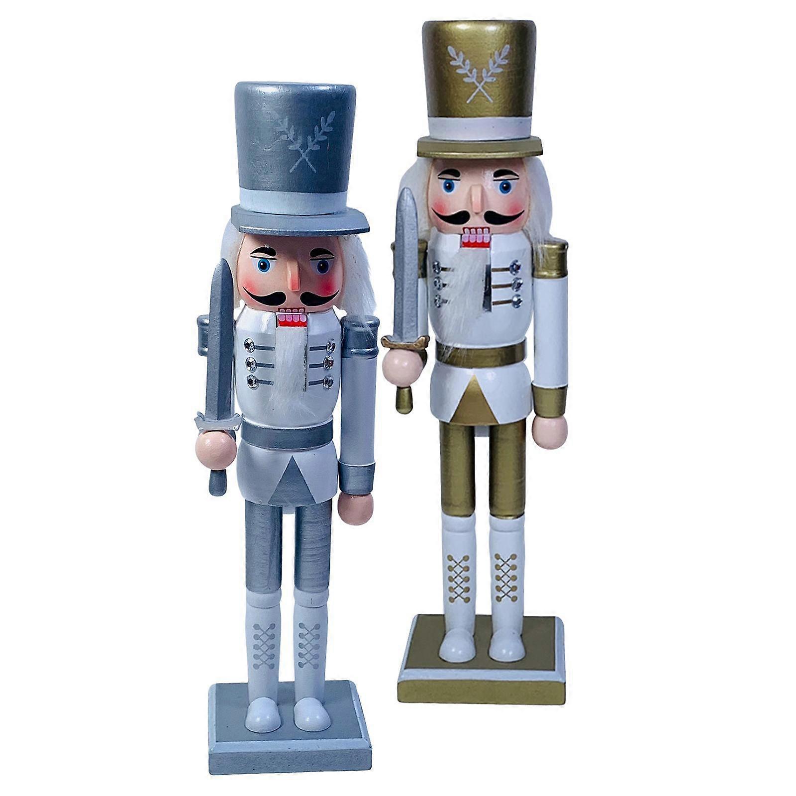 Festive Handcrafted 12" Nutcracker Sculptures for Holiday Decor