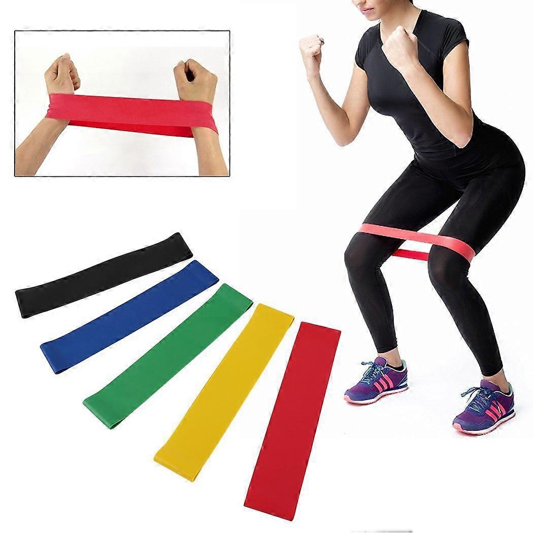 5Pcs/Pack TPE Loop Resistance Bands Tension Elastic Exercise Bands Set for Strength Training Yoga Gy