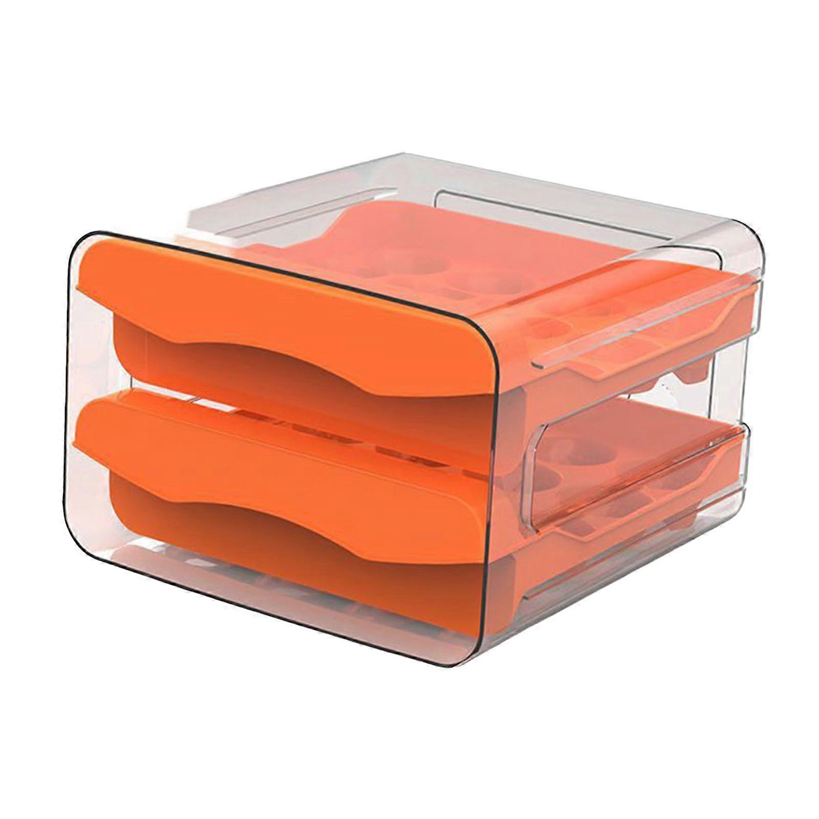 Egg Holder for Fridge Egg Fresh Storage Box Space Saving Large Capacity 2 Layers
