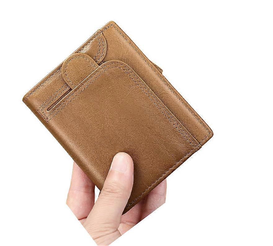 INF RFID Blocking Herren Leder Geldbörse, Slim Bulk Wallet mit Münzfach