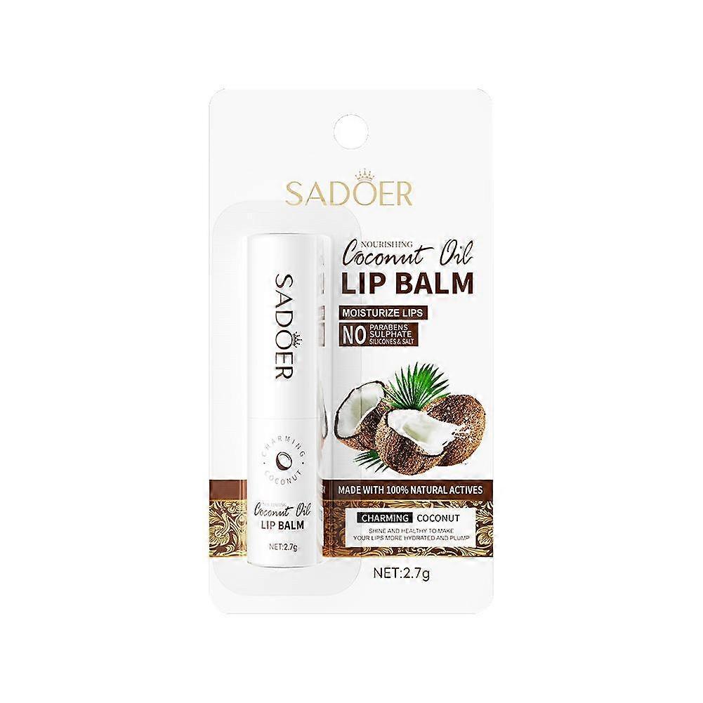 Coconut Moisturizing Lip Balm (A) $SADOER Hydrating Moisturizing Anti-Cracking Lip Balm 2.7g