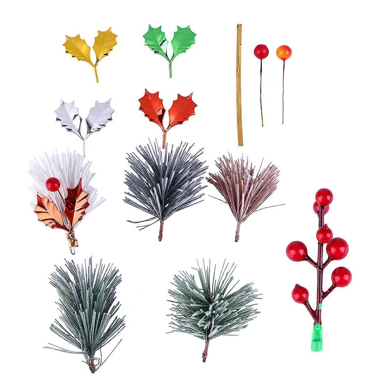 Simulation Pine Branches Christmas Celebration Festival Party DIY Design Plastic 7CM x 6CM x 6CM Decoration 50Pcs