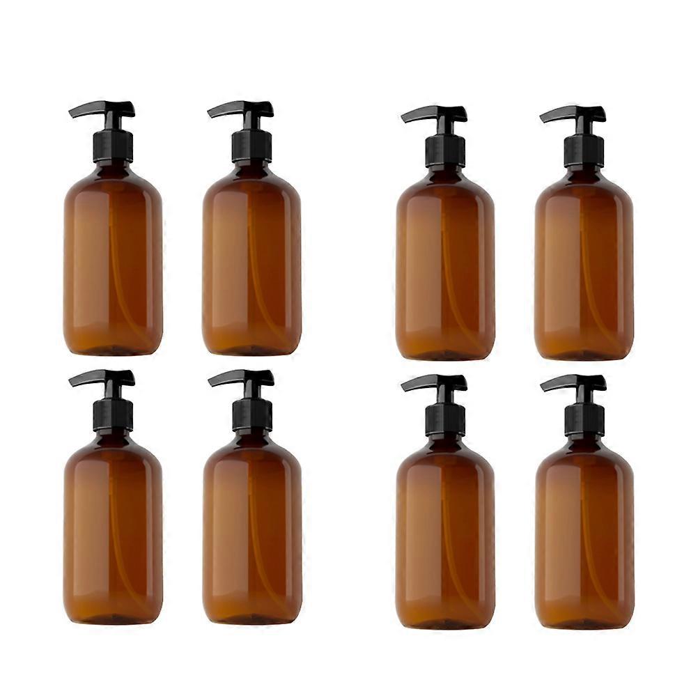 Travel Bottles Toiletries Emulsion Bottle General Users Home Use 300ml Brown Portable 8Set