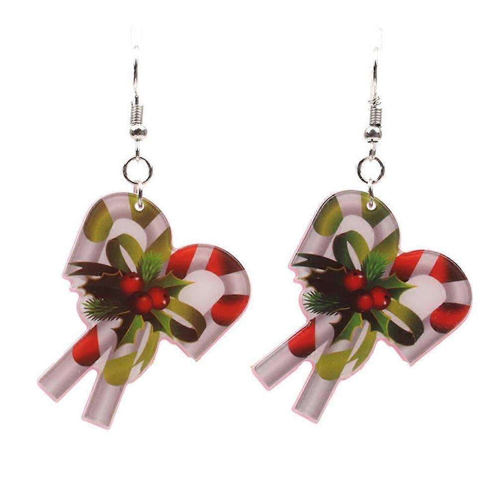 Festive Drop Earrings Tree Shape Acrylic Jewelry present Dancing Party Red 4Pairs