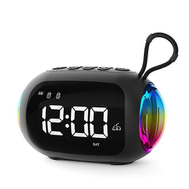 Bluetooth Audio Clock Radio med färgstarkt atmosfärsljus för studenter