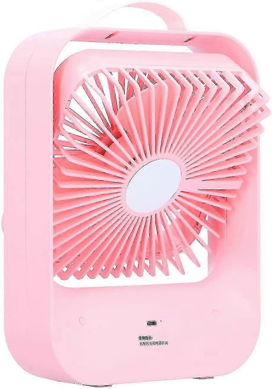 Portable Pink Table Fan for Home Office Picnic with Adjustable Wind