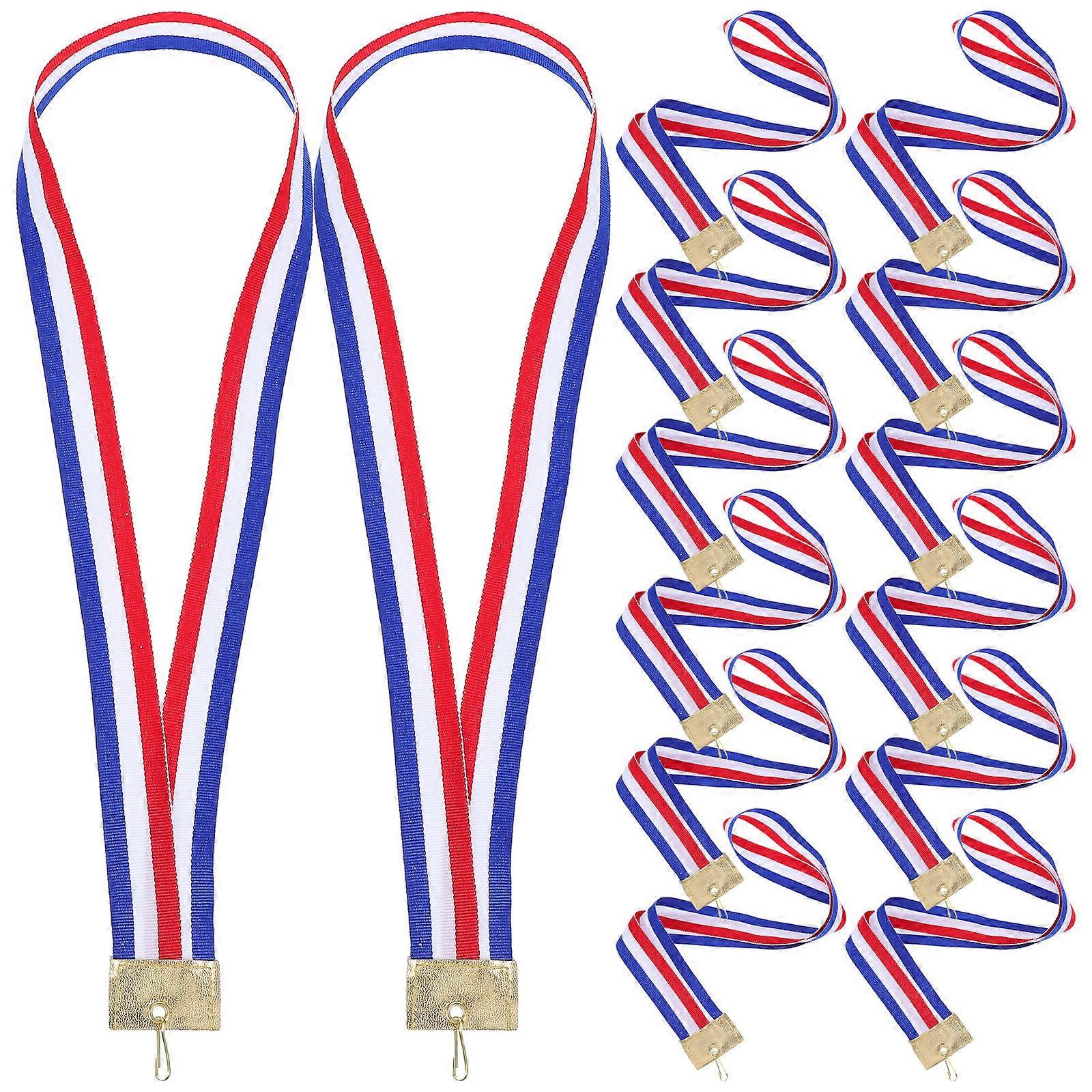 20 Pcs Adjustable Medal Neck Ribbons with Polyester Strap and Faux Hook for Sports Awards, School Ceremonies, and Corporate Events – Comfortable