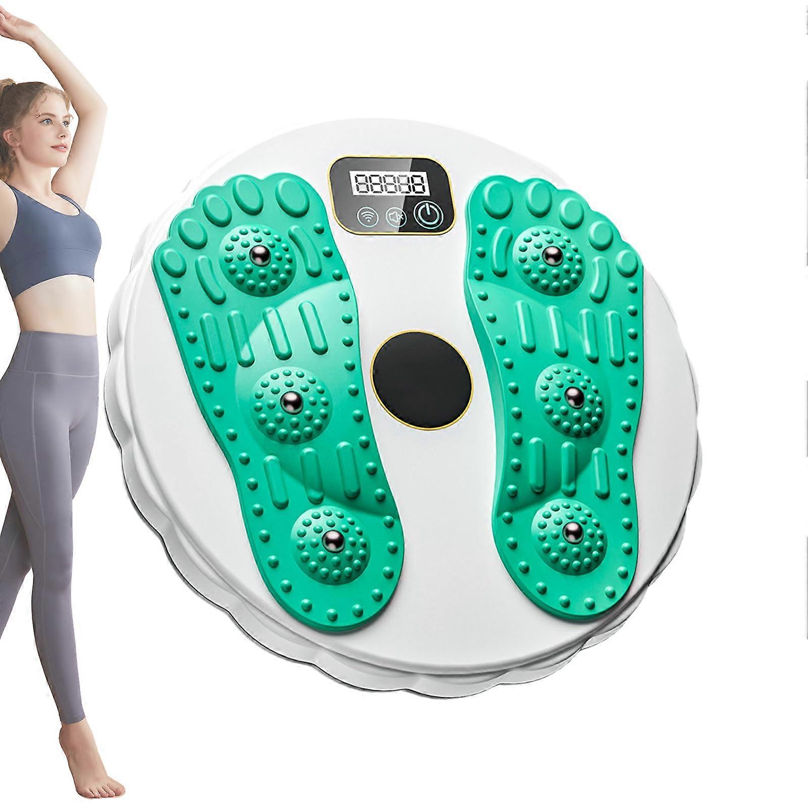 Abs Twist Board, Portable Disc-Twist Exercise Board With Counting Display, Foot Massage, Green, Arms Hips Thighs Waist