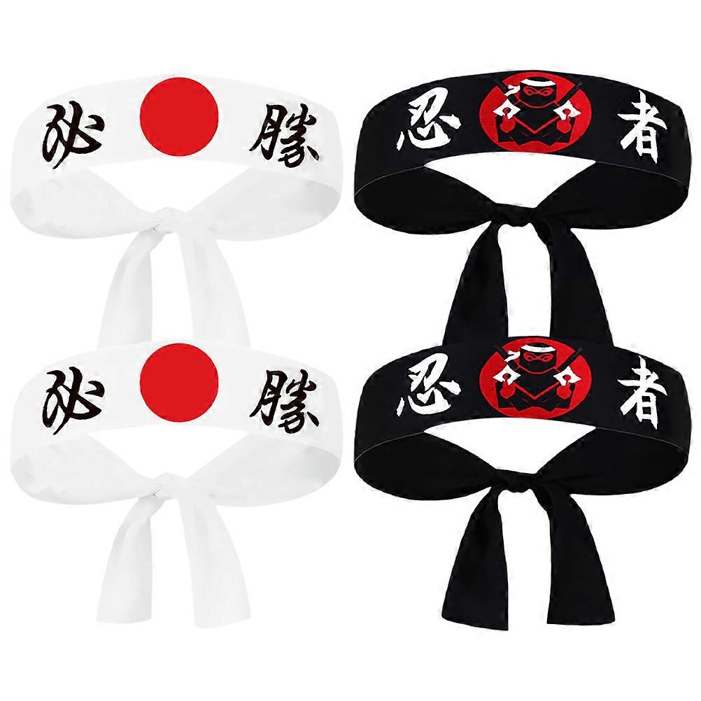 Hachimaki סרט בסגנון יפני קראטה תרגול סרט זיעה ספורט מתכוונן לגברים נשים 4 יחידות